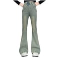 thumbnail image 1 of Sweatpants For Teen Girls Trendy Girls Jeans Size 12 Girls Clothes Size 14-16 Girls Jeans Denim Elastic Wasit Wide Leg Baggy Pants Kids Clothes, 1 of 9