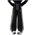 thumbnail image 1 of Sweatpants For Teen Girls Y2K Girls Gingham Wide Leg Pants Elastic High Waist Drawstring Waist Loose Long Pants Plaid Print 5-14 Years, 1 of 7