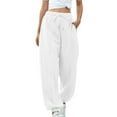 thumbnail image 1 of Sweatpants For Women Casual Solid Color Lightweight Jogger Pants Lounge Workout Running Yoga Trousers With Pockets White M, 1 of 7