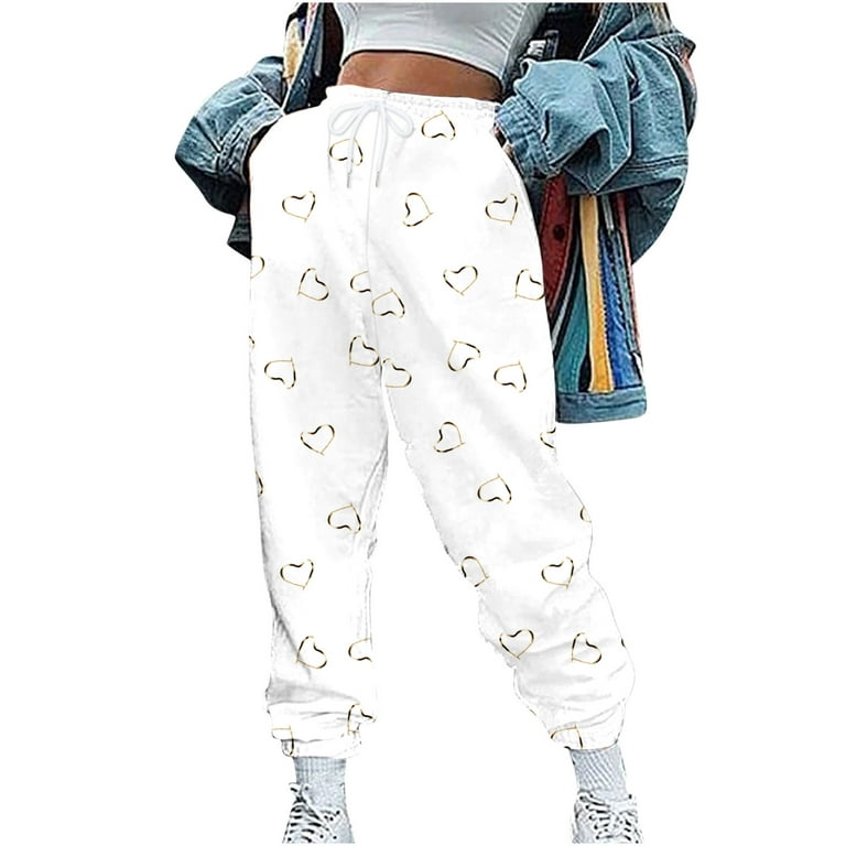 Sweatpants For Women Fashion High Waist Elastic Butterfly Print Casual  Pants Y2k Streetwear Outdoor Hiking Jogging Pants