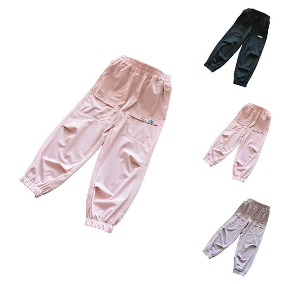 Sweatpants for Girls Athletic Joggers for Girls Girls Pants for Casual Outdoor Activities - Versatile Loose Fit Pocket Straight Leg Cargo Style for Summer Wear Ages 4 to 15