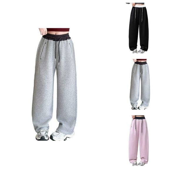 Sweatpants for Girls Athletic Joggers for Girls Girls Pants Casual Sweatpants for Girls Stylish Loose Fit Straight Leg Daily Wear Comfortable Elastic Waist Outfit