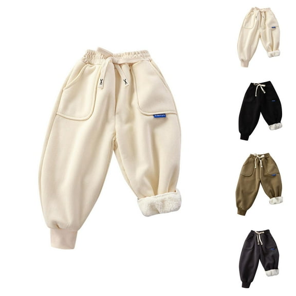 Sweatpants for Girls Baggy Sweatpants for Girls Girls Pants Toddler Kids Baby Athletic Active Jogger Sweatpants Lined Thick Winter Warm Long Bottoms Trousers