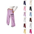 thumbnail image 1 of Sweatpants for Girls Casual Pants for Girls Girls Pants Lightweight Bowknot Baggy Sweatpants Athletic Straight Leg Style with Pockets for Comfort and Performance, 1 of 7