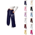 thumbnail image 1 of Sweatpants for Girls Casual Pants for Girls Girls Pants Lightweight Bowknot Baggy Sweatpants Athletic Straight Leg Style with Pockets for Comfort and Performance, 1 of 7