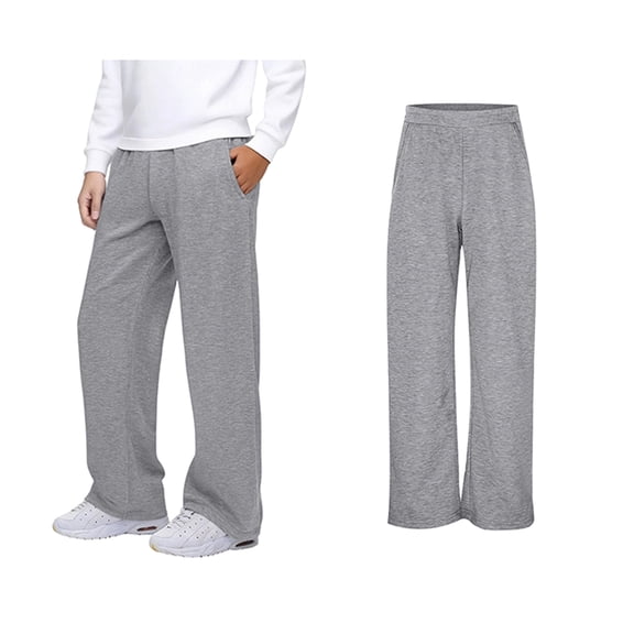 Sweatpants Grey Joggers for Boys Drawstring Jogger Sweatpants with Pockets Boys Solid Pants Youth Athletic Pants 9-10 Years
