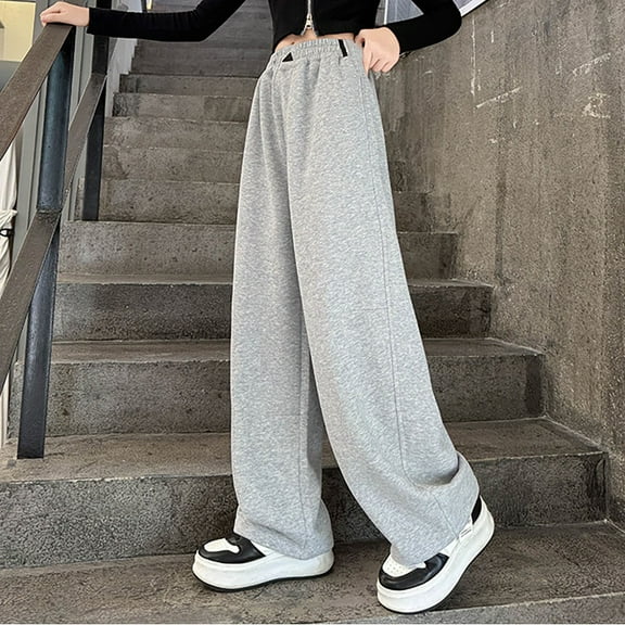Sweatpants Jogger Pants for Girls with Pockets Adjustable Drawstring Basic Light Gray Boys Sweatpants Boys Athletic Pants Size 11-12 Years