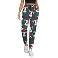 Sweatpants Joggers for Women Christmas Hat Cute Puppy A Baggy Athletic