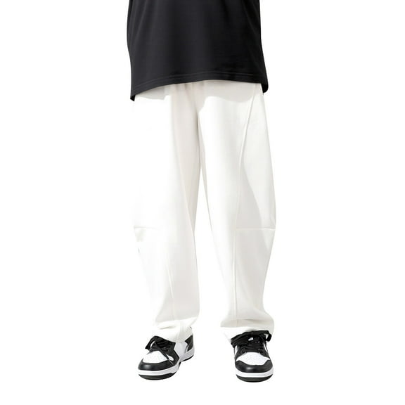 Sweatpants Kids Athletic Pants with Pockets Adjustable Drawstring Loose Fit White Sweat Pants Sweatpants Boys 6-7 Years
