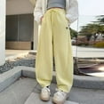 thumbnail image 1 of Sweatpants Kids Straight Wide Leg Pants Girls Kids Yellow Sweatpants Baggy Sweatpants Kid Clothes Girls 10-11 Years, 1 of 4