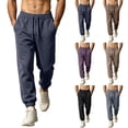 thumbnail image 1 of Sweatpants for Men Double Sided Fleece Straight Leg Loose Sweatpants Winter Thickened Fleece Cuffed Warm Casual Pants Elastic Waist Joggers with Pockets, 1 of 8