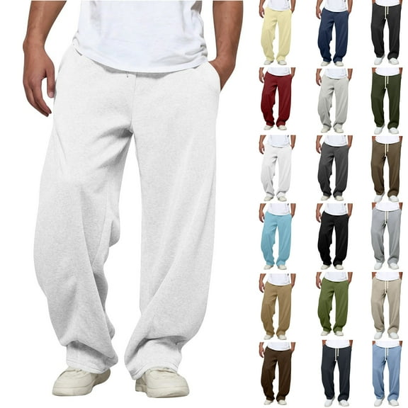Sweatpants for Men,Men's Sweatpants with Pockets Fashion Casual Comfy Solid Color Loose Summer Drawstring Pockets Pants Athletic Pants for Workout, Jogging, Running