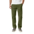thumbnail image 1 of Mens Casual Fleece Cargo Pants Baggy Straight Leg Sweatpants with Pockets Hiking Trousers, 1 of 4