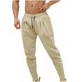 thumbnail image 1 of Sweatpants for Men Outdoors Casual Comfortable Stretchy High Waist Drawstring Gym Pants Classic Fit Dressy Solid Slimming Running Fitness Workout Pants with Pockets, 1 of 5