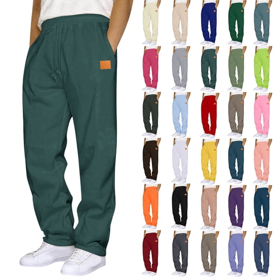 Men's Plus Size Fleece Joggers Drawstring Elastic Waist Sweatpants with Pockets, M-XXXL,2XL,Army GreenA