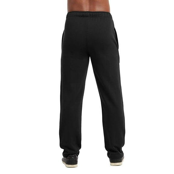 Sweatpants - Men's Active Stretch Open Bottom Terry Sweatpants with Pockets XL, Black