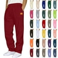 thumbnail image 1 of Sweatpants Men with Pockets Outdoor Running Jogger Pants Elastic Waist Drawstring Workout Casual Sweatpants Open Bottom,RedB L, 1 of 4