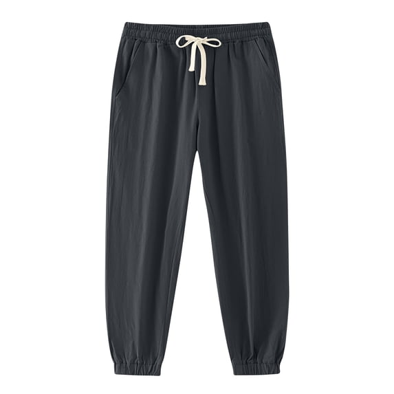 Sweatpants Men with Pockets Outdoor Running Jogger Pants Men's Casual Holiday Drawstring Solid Color Elastic Waist Pants