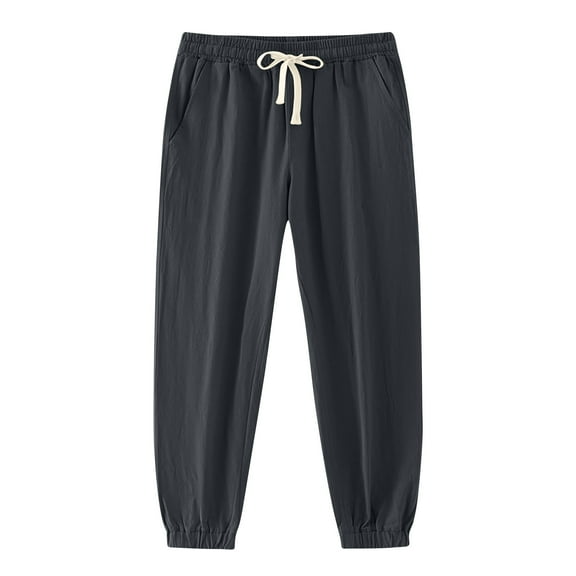 Sweatpants Men with Pockets Outdoor Running Jogger Pants Men's Casual Holiday Drawstring Solid Color Elastic Waist Pants