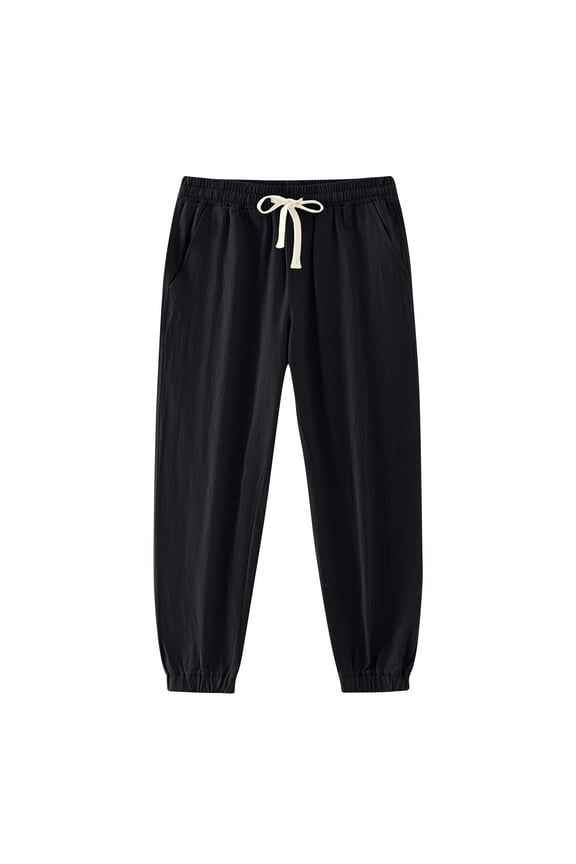 Sweatpants Men with Pockets Outdoor Running Jogger Pants Men's Casual Holiday Drawstring Solid Color Elastic Waist Pants