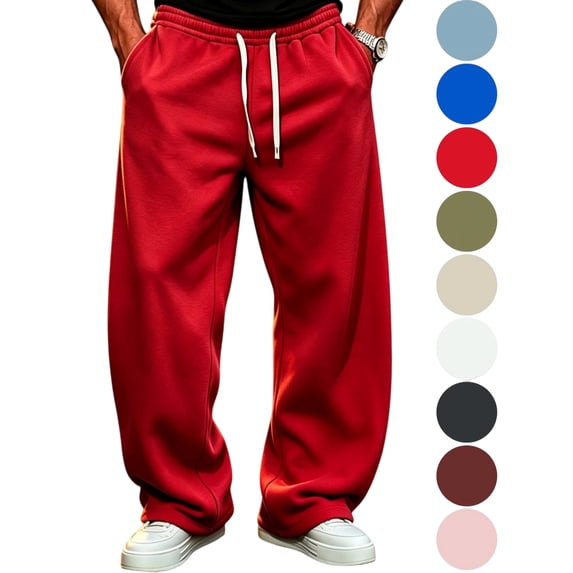 Sweatpants Men with Pockets Outdoor Running Jogger Pants Men's Casual Holiday Drawstring Solid Color Elastic Waist Pants