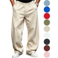 thumbnail image 1 of Sweatpants Men with Pockets Outdoor Running Jogger Pants Men's Casual Holiday Drawstring Solid Color Elastic Waist Pants, 1 of 7