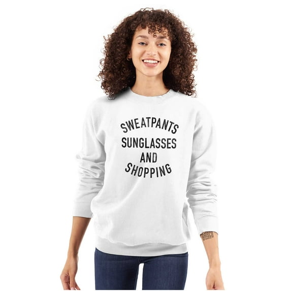 Sweatpants Sunglasses Shopping Summer Women Plus Size Crewneck Sweatshirt Brisco Brands 2X
