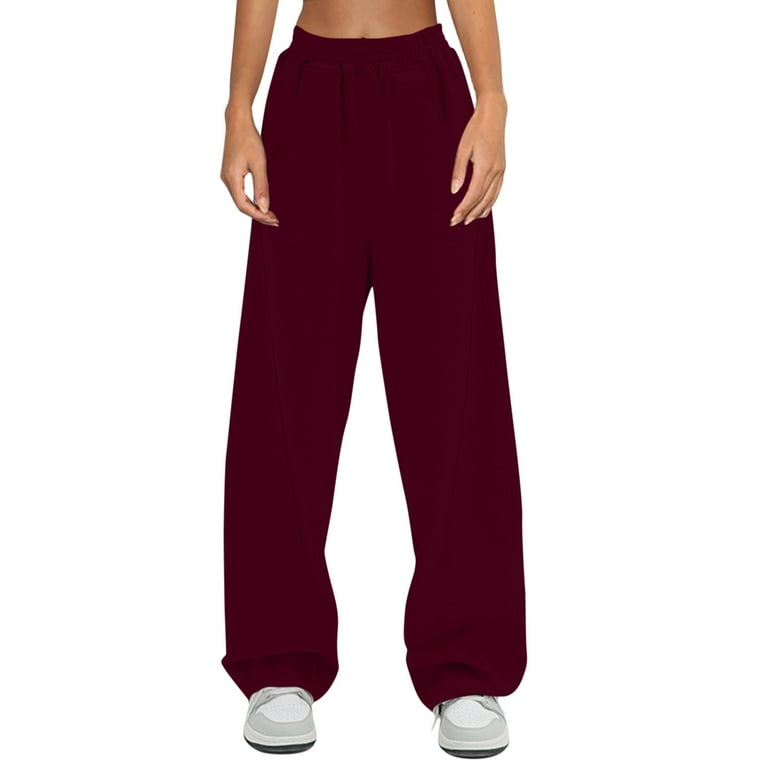 Sweatpants That Look Like Dress Pants for Women High Waist Straight Sweatpants Soft Elastic Waist Cotton Baggy Drawstring with Pockets Womens Sweatpant Joggers Walmart