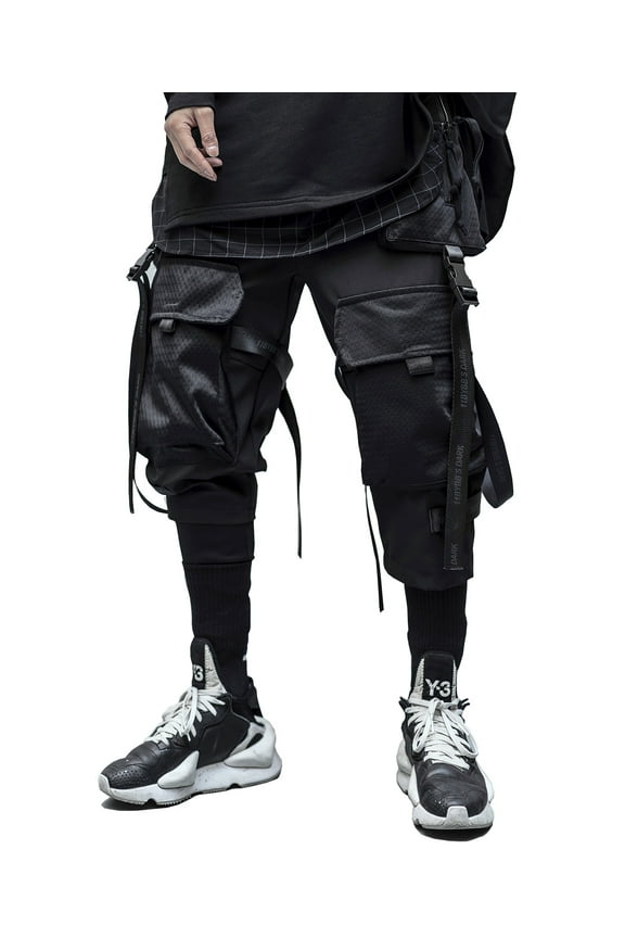 Sweatpants Urban Streetwear Pants Techwear Matte Black Mens Joggers Harajuku Mechanized Harem Trousers