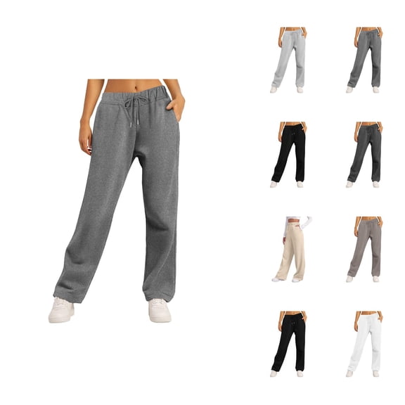 Sweatpants Women 2026 Fall Winter Trendy Elastic High Waist Drawstring Loose Wide Leg Casual Yoga Pants with Pockets