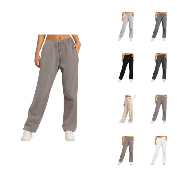 Sweatpants Women 2026 Fall Winter Trendy Elastic High Waist Drawstring Loose Wide Leg Casual Yoga Pants with Pockets