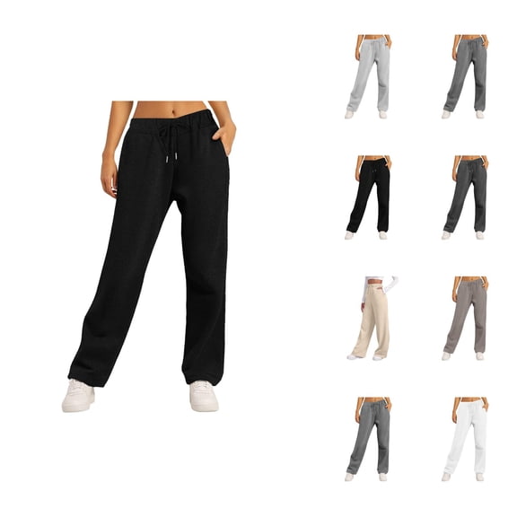 Sweatpants Women 2026 Fall Winter Trendy Elastic High Waist Drawstring Loose Wide Leg Casual Yoga Pants with Pockets