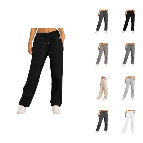 Sweatpants Women 2026 Fall Winter Trendy Elastic High Waist Drawstring Wide Leg Loose Casual Yoga Pants with Pockets