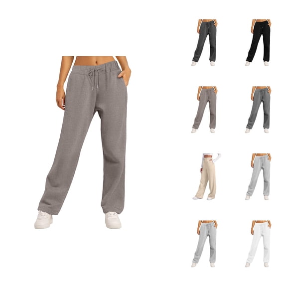 Sweatpants Women 2026 Fall Winter Trendy Elastic High Waist Drawstring Wide Leg Loose Casual Yoga Pants with Pockets