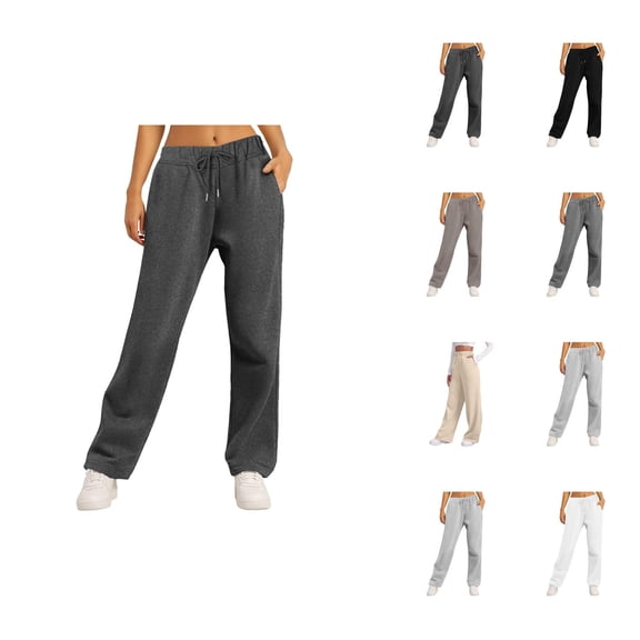 Sweatpants Women 2026 Fall Winter Trendy Elastic High Waist Drawstring Wide Leg Loose Casual Yoga Pants with Pockets