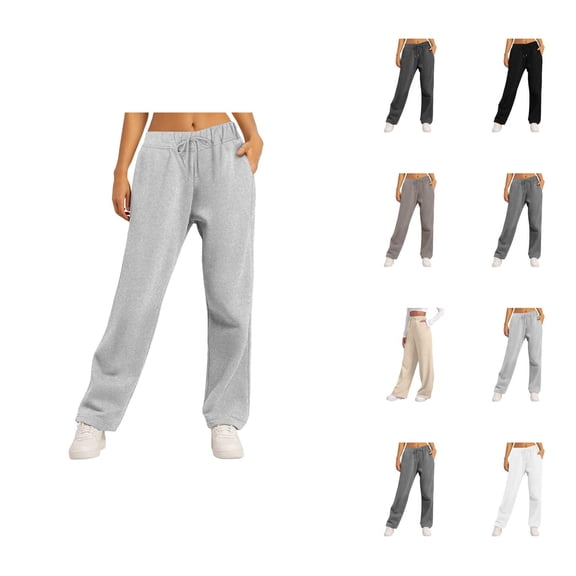 Sweatpants Women 2026 Fall Winter Trendy Elastic High Waist Drawstring Wide Leg Loose Casual Yoga Pants with Pockets