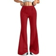 thumbnail image 1 of Sweatpants Women, Audhol Women Fashion Casual High Waisted Solid Color Wide Leg Sweatpants Flare Sweatpants Women Red L, 1 of 6