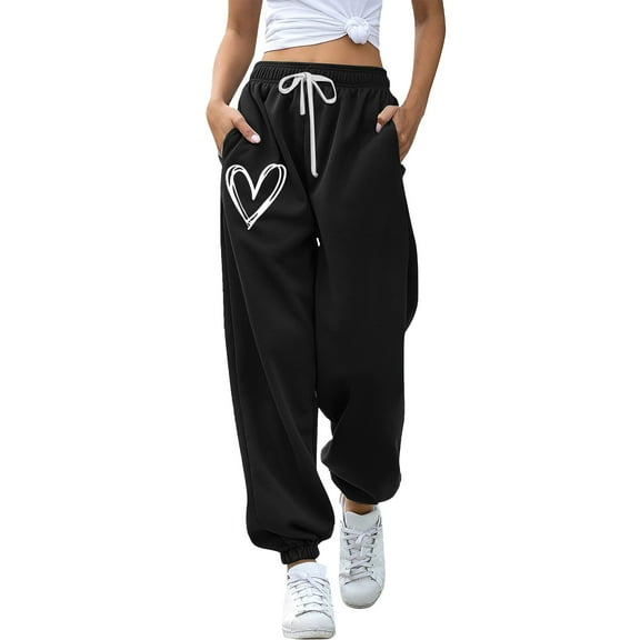 Sweatpants Women, Audhol Women's Bottom Sweatpants Joggers Pants Workout High Waisted Yoga Pants with Pockets Womens Sweatpants Black S