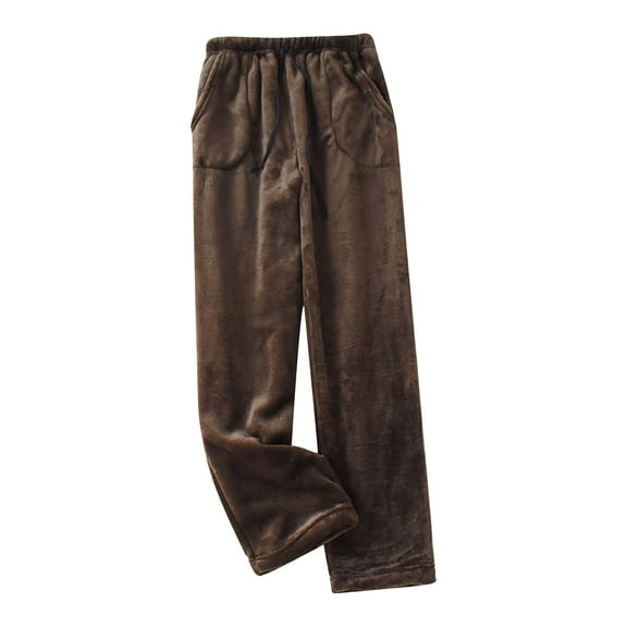 Sweatpants Women Autumn And Winter Warm Wide Mouth Pants Loose Thickened Coral Plush Home Sleeping Pants Soft Polyester Fabric M High Pull Pants