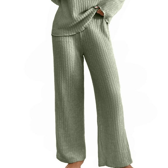 Sweatpants Women Autumn And Winter Fashion Solid Color Wide Strip Casual Pants Wide Leg Design Warm Nylon & Spandex Fabric Elastic Strap For Fit S High Pull Pants