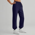 thumbnail image 1 of Sweatpants Women Baggy High Waisted Sweat Pants Fall Clothes Casual Joggers Y2k Aesthetic Warm Trousers with Pockets 01-Dark Blue XL, 1 of 5