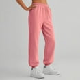 thumbnail image 1 of Sweatpants Women Baggy High Waisted Sweat Pants Fall Clothes Casual Joggers Y2k Aesthetic Warm Trousers with Pockets 03-Pink XL, 1 of 5