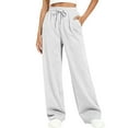 thumbnail image 1 of Sweatpants Women Baggy Wide Leg High waisted Lounge Casual Sweat Pant With Pockets Light Gray L, 1 of 3