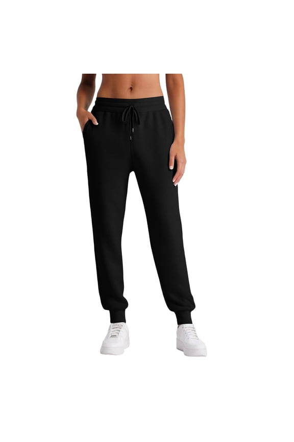 Sweatpants Women Bottom High Waisted Drawstring Trendy High Waisted Stretch Slacks Joggers,Black M