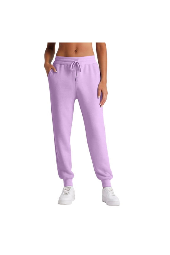 Sweatpants Women Bottom High Waisted Drawstring Trendy High Waisted Stretch Slacks Joggers,Light Purple M