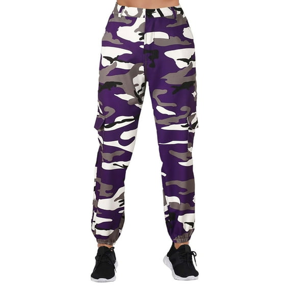 Sweatpants Women Camo Cargo Trousers Camouflage Elastic Waist Casual Multi Outdoor Jogger With Pocket Yoga Pants