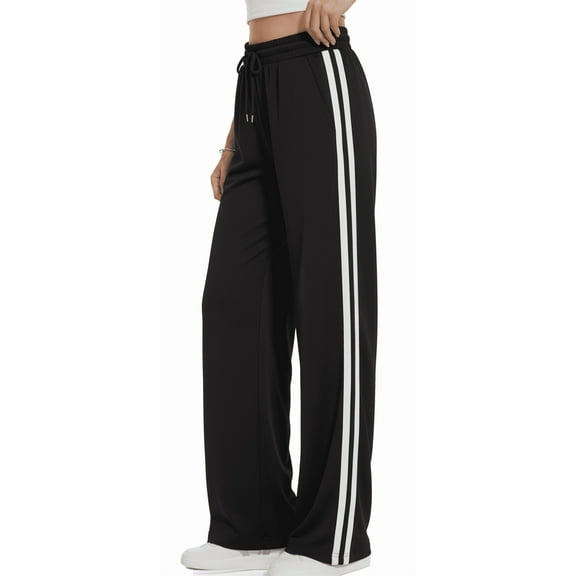 WQD Womens Yoga Sweatpants Joggers Wide Leg High Waisted Lounge Pants Comfy Workout Loose Pants with Pockets