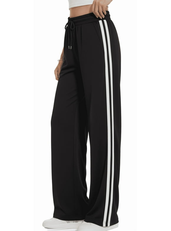 Womens Yoga Sweatpants Joggers Wide Leg High Waisted Lounge Pants Comfy Workout Loose Pants with Pockets