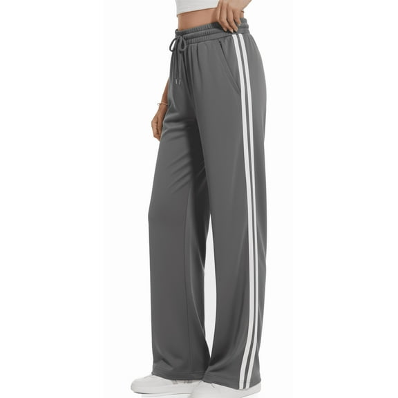 WQD Womens Yoga Sweatpants Joggers Wide Leg High Waisted Lounge Pants Comfy Workout Loose Pants with Pockets