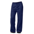 thumbnail image 1 of Sweatpants Women Casual Baggy Elastic Waisted Pants Wide Leg Gym Trousers with Pockets Navy L, 1 of 4
